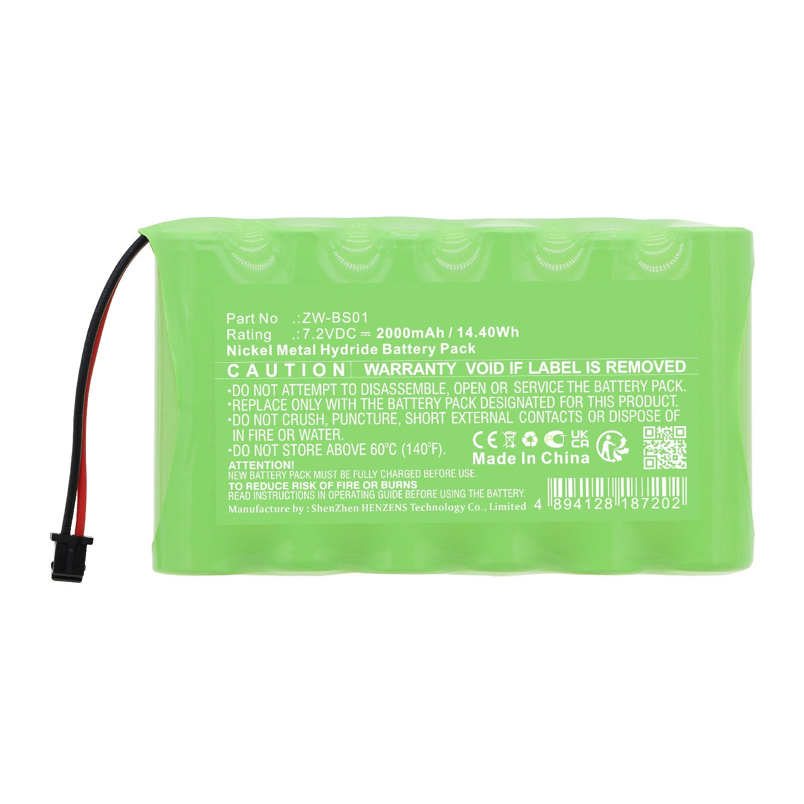 CaddX ZWBS01, ZeroWire Control Panel Replacement Battery 2000mAh NiMH