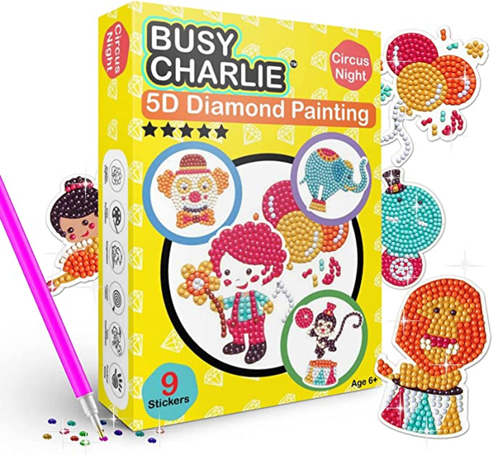 5D Diamond Painting Kit for Kids Assortment Circus Night