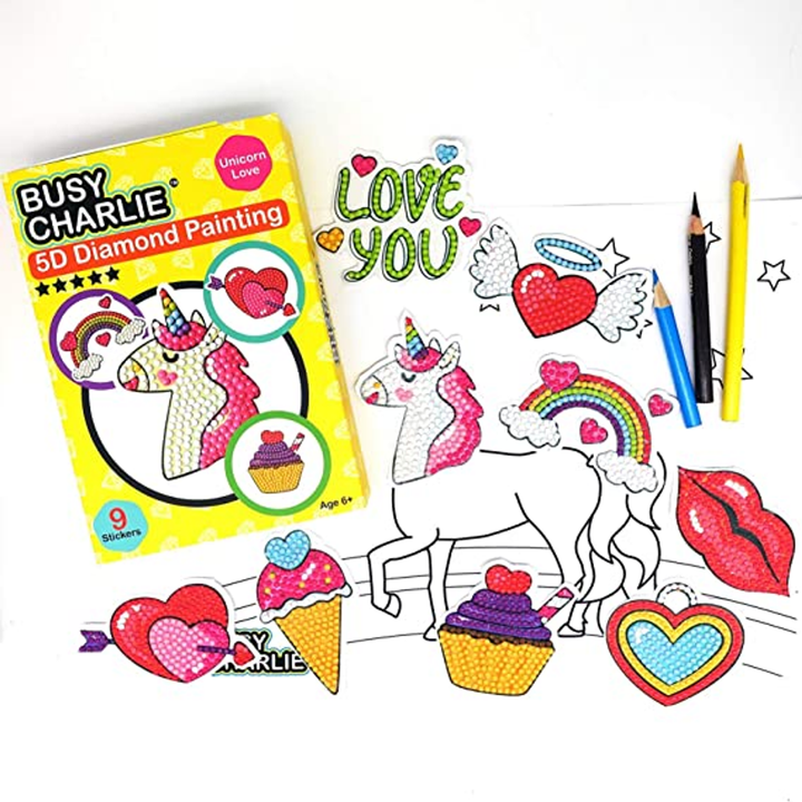 5D Diamond Painting Kit for Kids Assortment Unicorn Love - 6