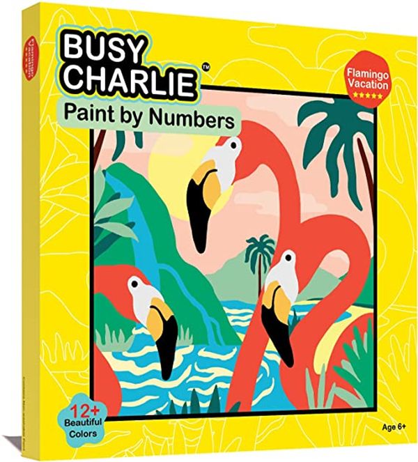 Paint by Numbers Kit for Kids Assortment Flamingo Vacation