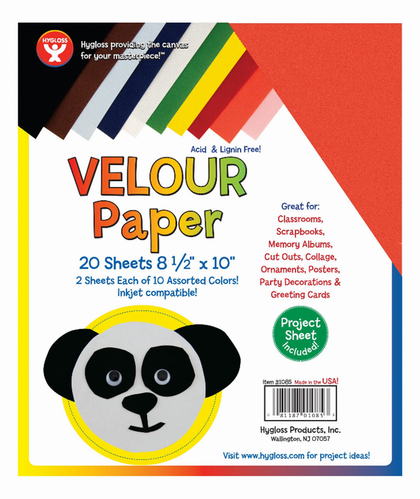 Velour Paper 8.5inx10in Assorted