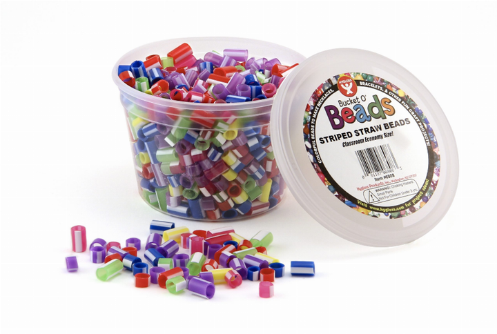 Bucket O'Beads Class Economy 700 striped straw