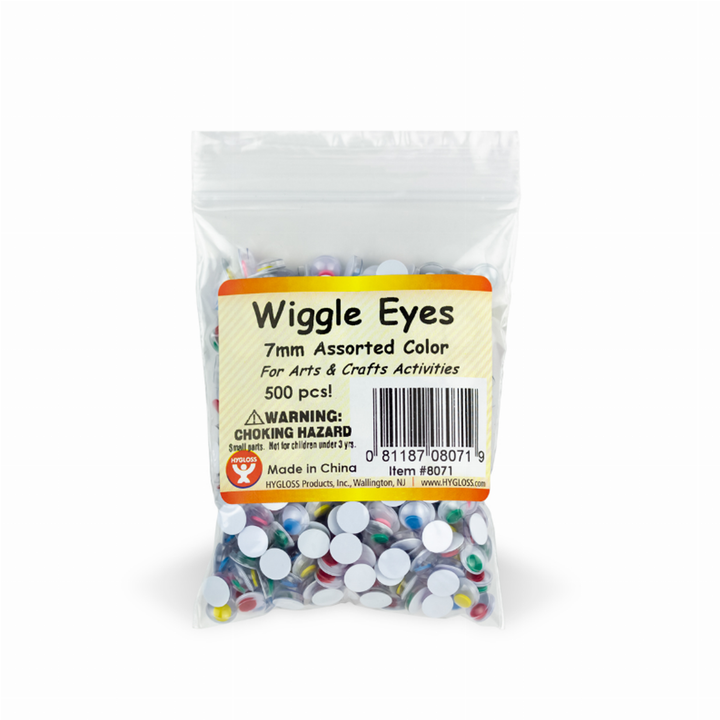 Wiggle Eyes - Paste On 7 mm Assorted