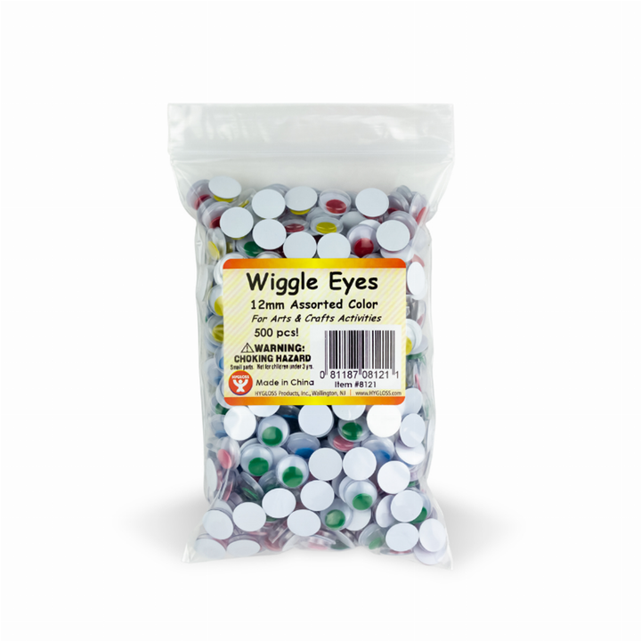 Wiggle Eyes - Paste On 12 mm Assorted