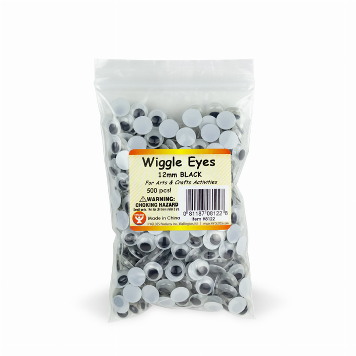 Wiggle Eyes - Paste On 12 mm Black