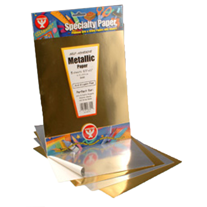 Metallic Self-Adhesive Sheets - 5 sheets-Silver