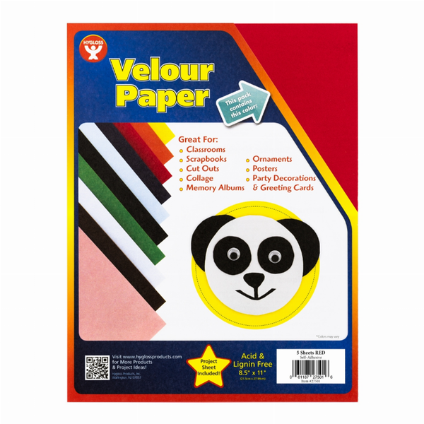 Velour Paper Self Adhesive Red