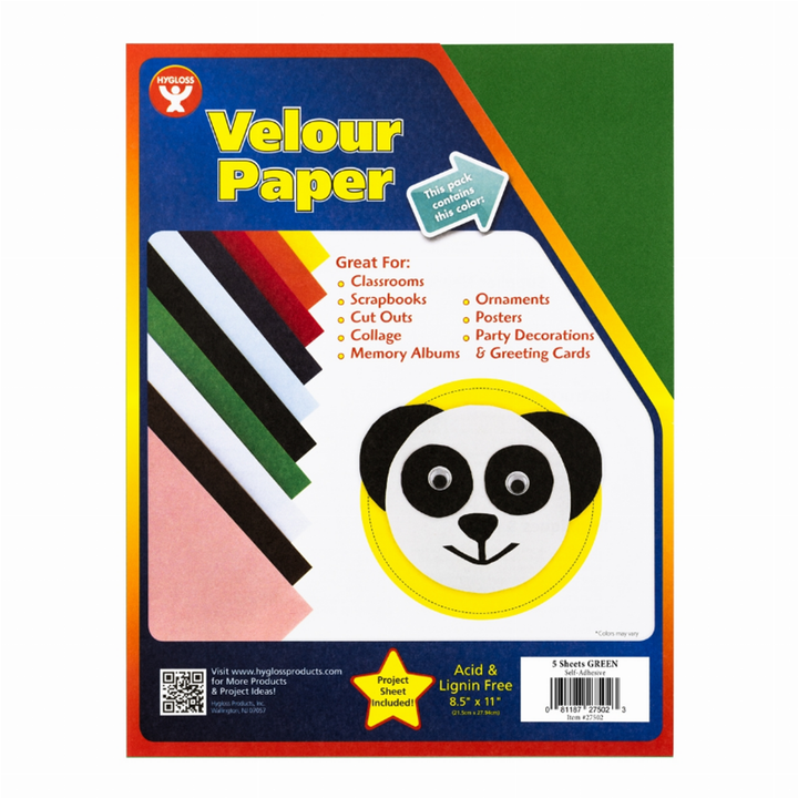 Velour Paper Self Adhesive Green