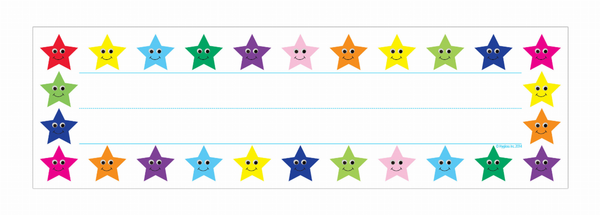 Picture Name Plates Happy Multi-color Stars