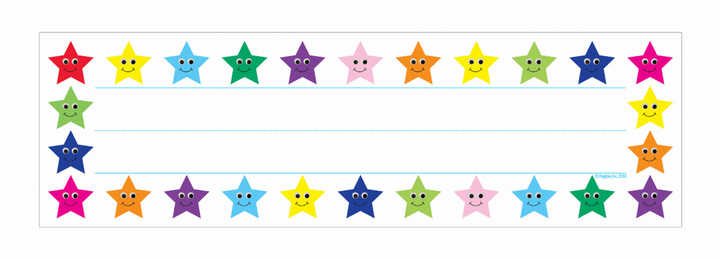 Picture Name Plates Happy Multi-color Stars