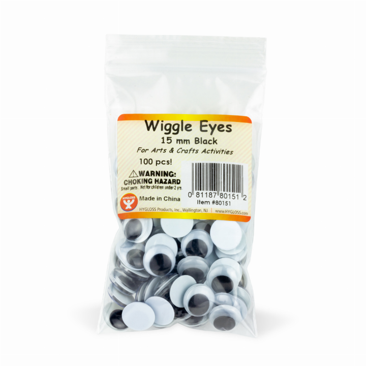 Wiggle Eyes - Paste On 15 mm Black