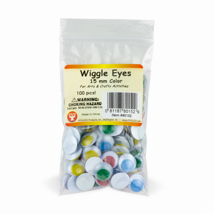 Wiggle Eyes - Paste On 15 mm Assorted