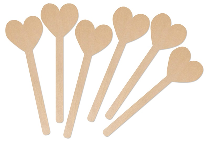 Wood Popstix Shapes Hearts