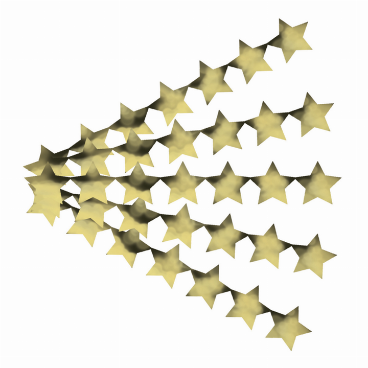 Sticker Strips Metallic Stars, 5 Strips of Gold Stars