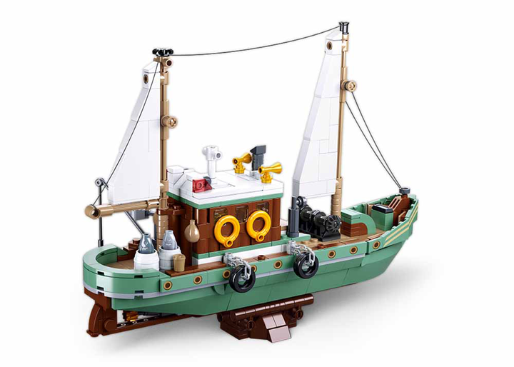 Model Bricks Fishing Sail Boat Building Brick Kit (610 pcs) - 3