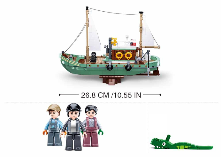 Model Bricks Fishing Sail Boat Building Brick Kit (610 pcs) - 5