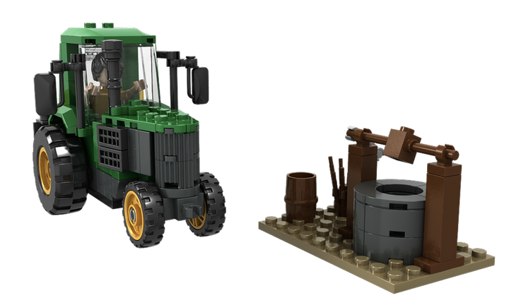 Farm Tractor and Well Building Brick Kit (178 pcs) - 2