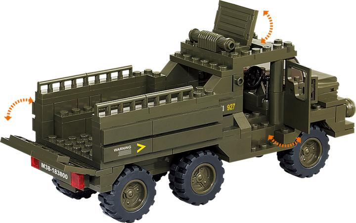 Heavy Military Troop Truck Building Brick Kit (230 Pcs) - 3