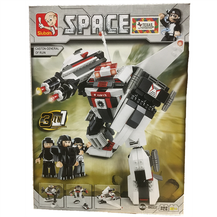 Space 3-in-1 Fighter: Caston, General of Ruin Building Brick Kit (313 Pcs)