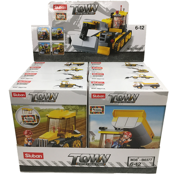 4-in-1 Construction Traxcavator Building Brick Display Set