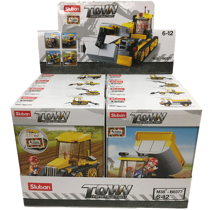 4-in-1 Construction Traxcavator Building Brick Display Set