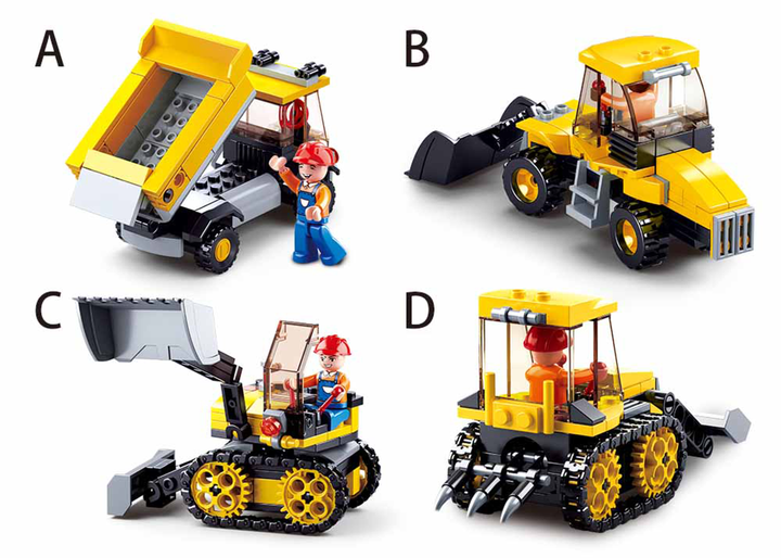 4-in-1 Construction Traxcavator Building Brick Display Set - 3