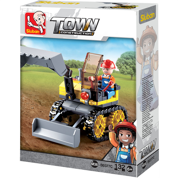 4-in-1 Construction Traxcavator Building Brick Display Set - 6