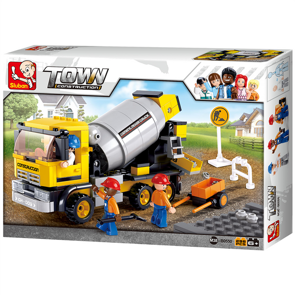 Construction Cement Mixer Truck Building Brick Kit (296 Pcs)