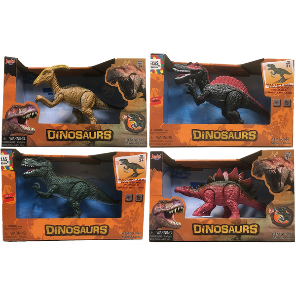 Dinosaur Figurine Toys with Sound Effects, Left Arm Pull Hadrosaur