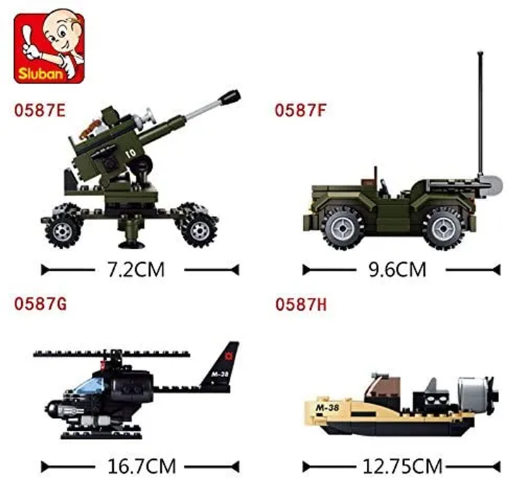 Army 8-into-1 Tank Building Brick Display Set (917 pcs) - 5