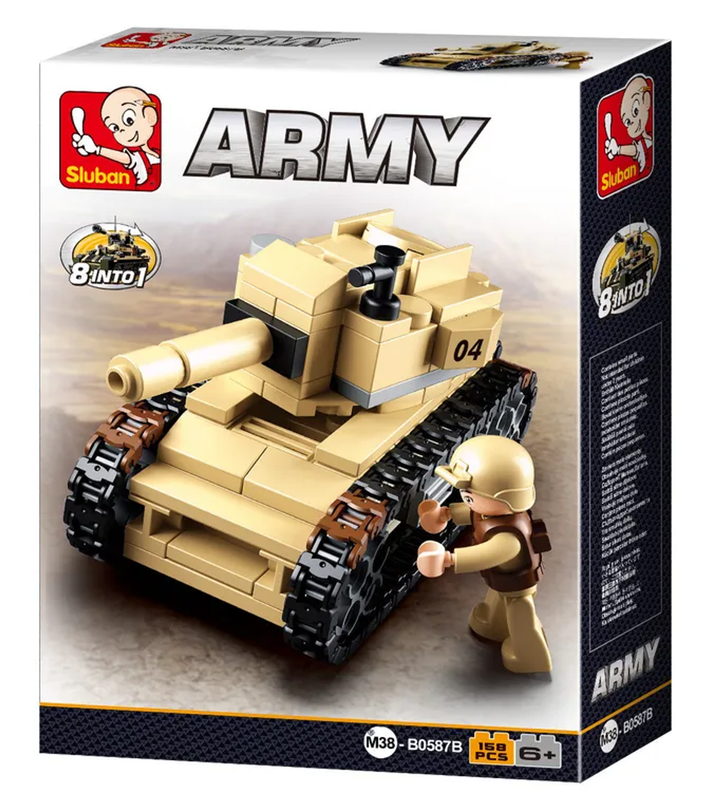 Army 8-into-1 Tank Building Brick Display Set (917 pcs) - 7