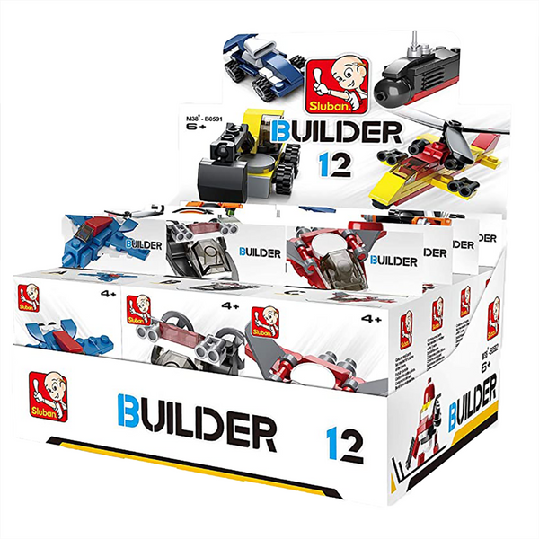 Builder 12pcs in One Display Building Bricks (323 Pcs)