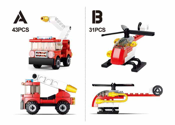 Builder Fire Building Brick Display Set, x2 of each kit A-D - 3