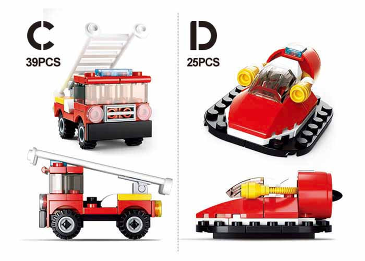 Builder Fire Building Brick Display Set, x2 of each kit A-D - 4