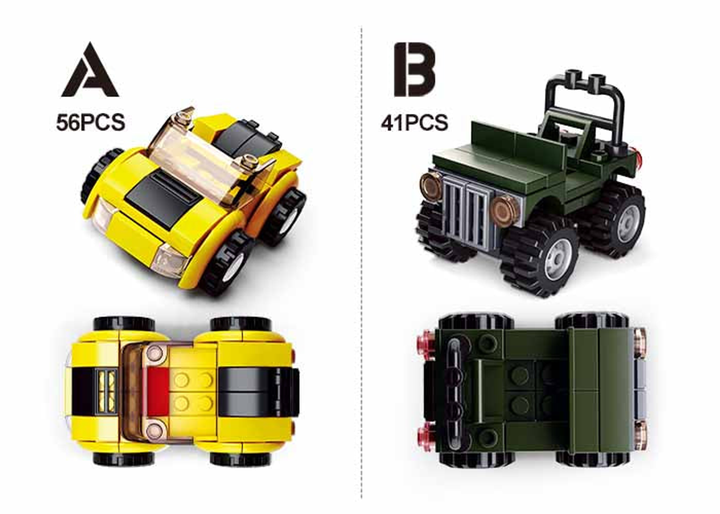 Builder Cars Building Brick Display Set, x2 of each kit - 2