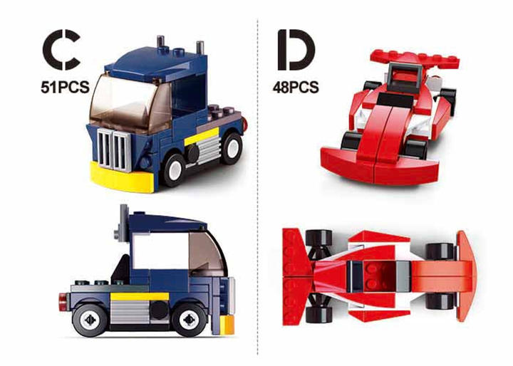 Builder Cars Building Brick Display Set, x2 of each kit - 3