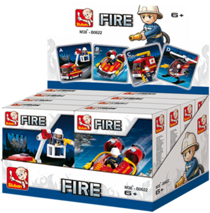 Fire Fighting 4-in-1 Building Brick Display Set - 2