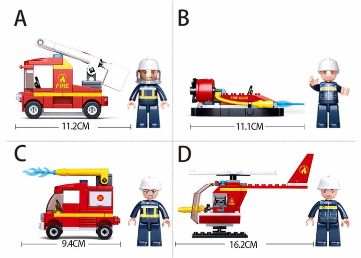 Fire Fighting 4-in-1 Building Brick Display Set - 5