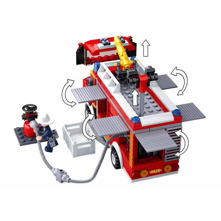 Fire Truck Water-Tank Building Brick Kit (343 Pcs) - 2