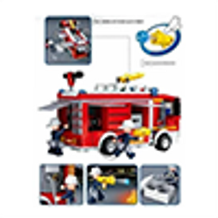 Fire Truck Water-Tank Building Brick Kit (343 Pcs) - 4