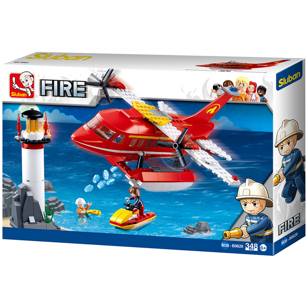 Firefighting Water Plane Building Brick Kit (348 Pcs)