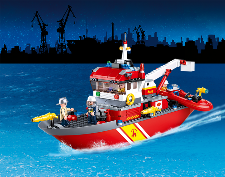 Fire Boat and Oil Tank Building Brick Kit (429 Pcs) - 2