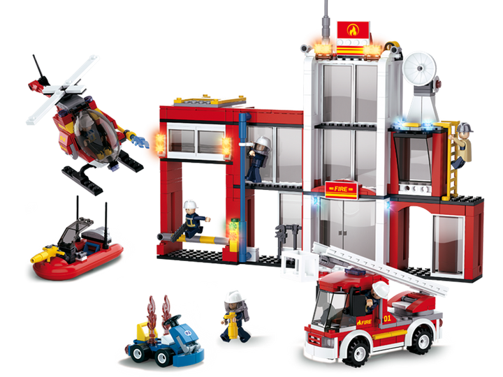 Fire Station Building Brick Kit (612 Pcs) - 2