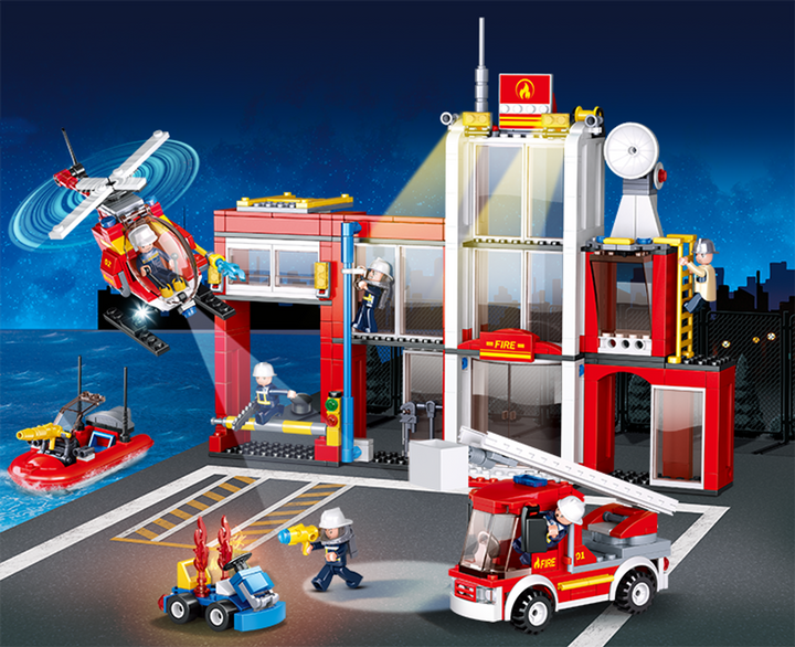 Fire Station Building Brick Kit (612 Pcs) - 3