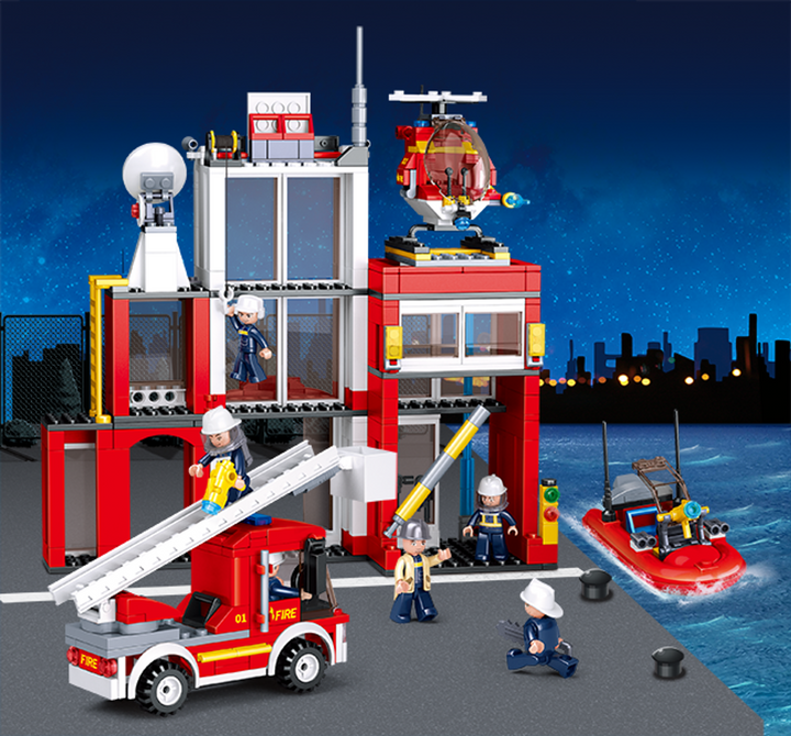 Fire Station Building Brick Kit (612 Pcs) - 4