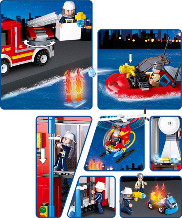 Fire Station Building Brick Kit (612 Pcs) - 6