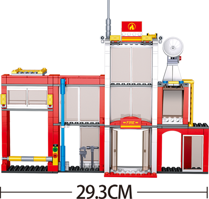 Fire Station Building Brick Kit (612 Pcs) - 7