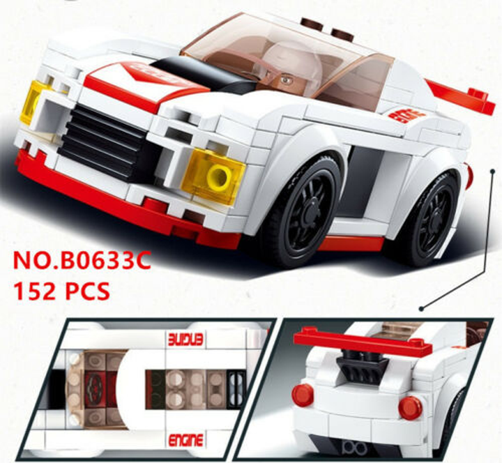 Car Club Knight Race Car Building Brick Kit (152 pcs) - 2