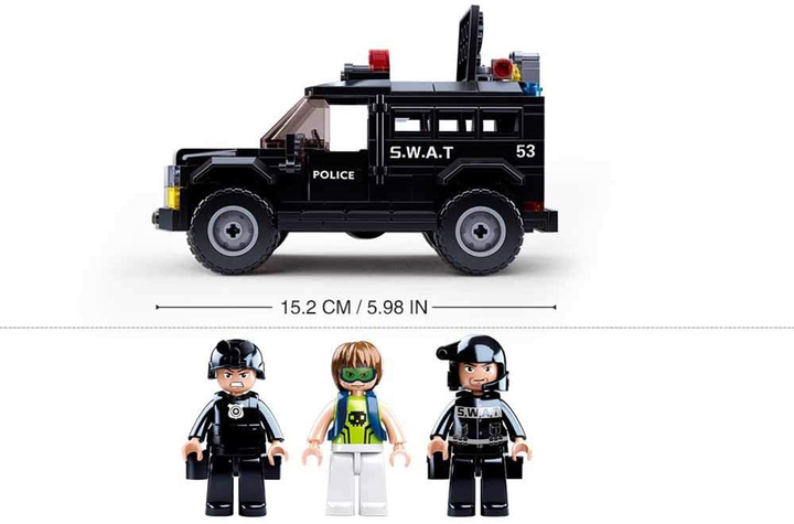 Police Armored Assault Vehicle Building Brick Kit (293 Pcs) - 4