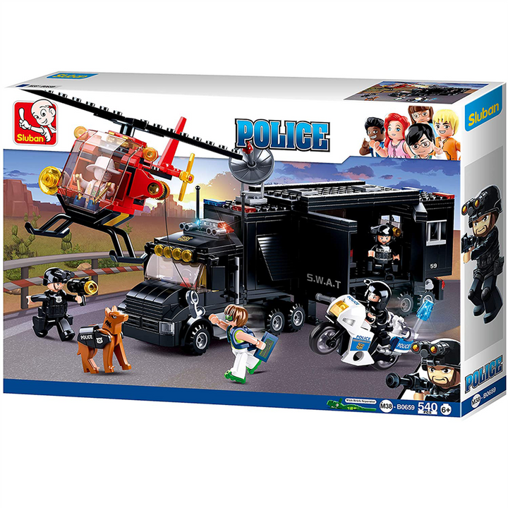 Police SWAT Command Vehicle Building Brick Kit (540 Pcs)